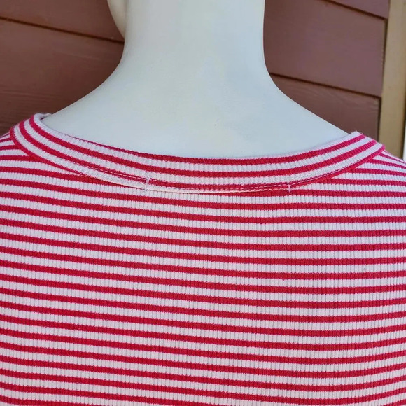 J Roberts Magenta Pink and White Striped Bodycon Mini Dress Size Medium NWOT - Picture 11 of 13